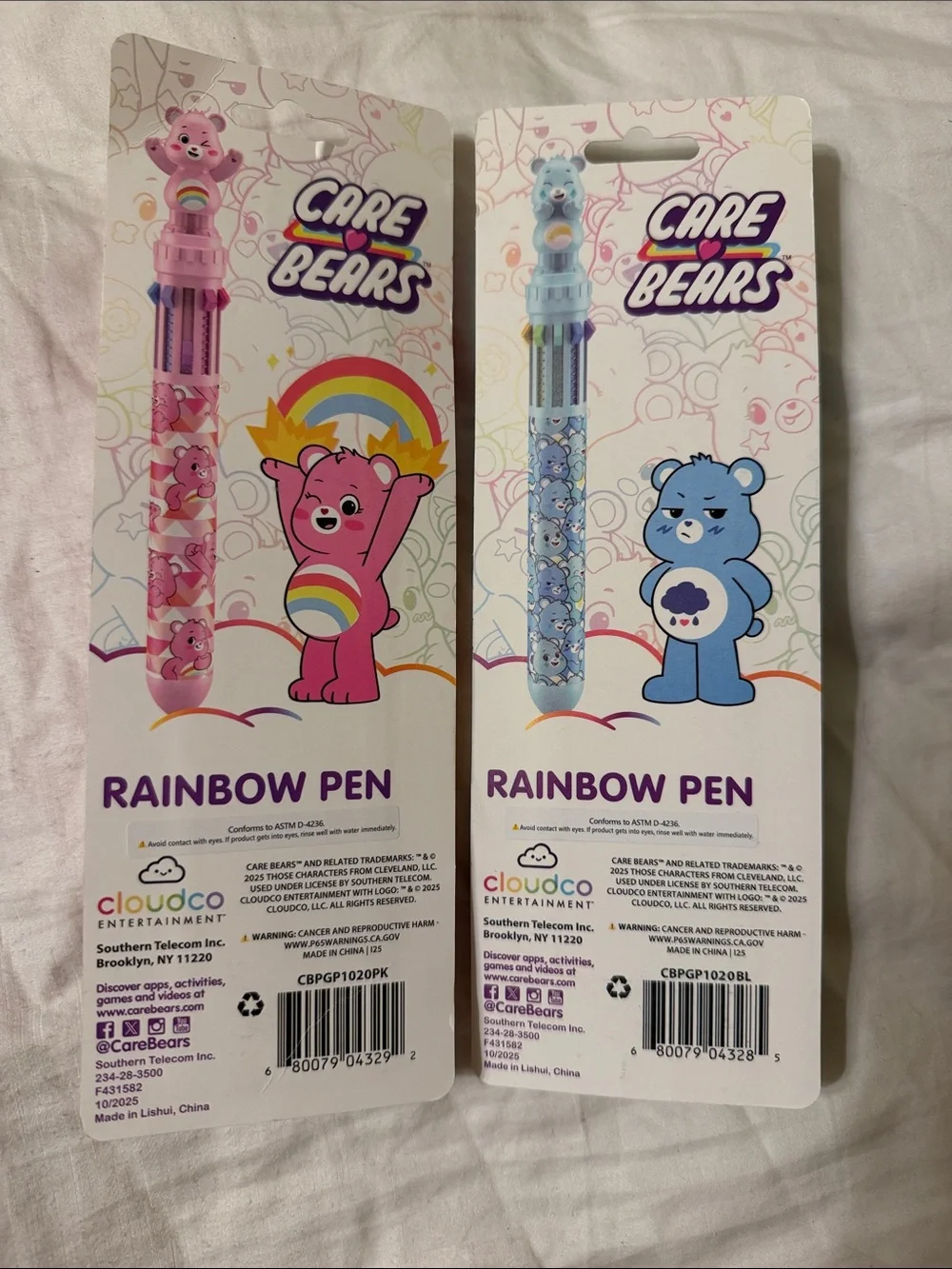 Care Bears Rainbow Multi-Color Pens Cheer Bear Grumpy Bear Pink Blue 10 inks YAY